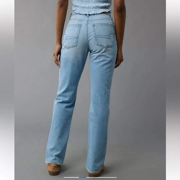 American Eagle Stretch Super High Rise Straight Jeans Women’s size 18 - Picture 2 of 11